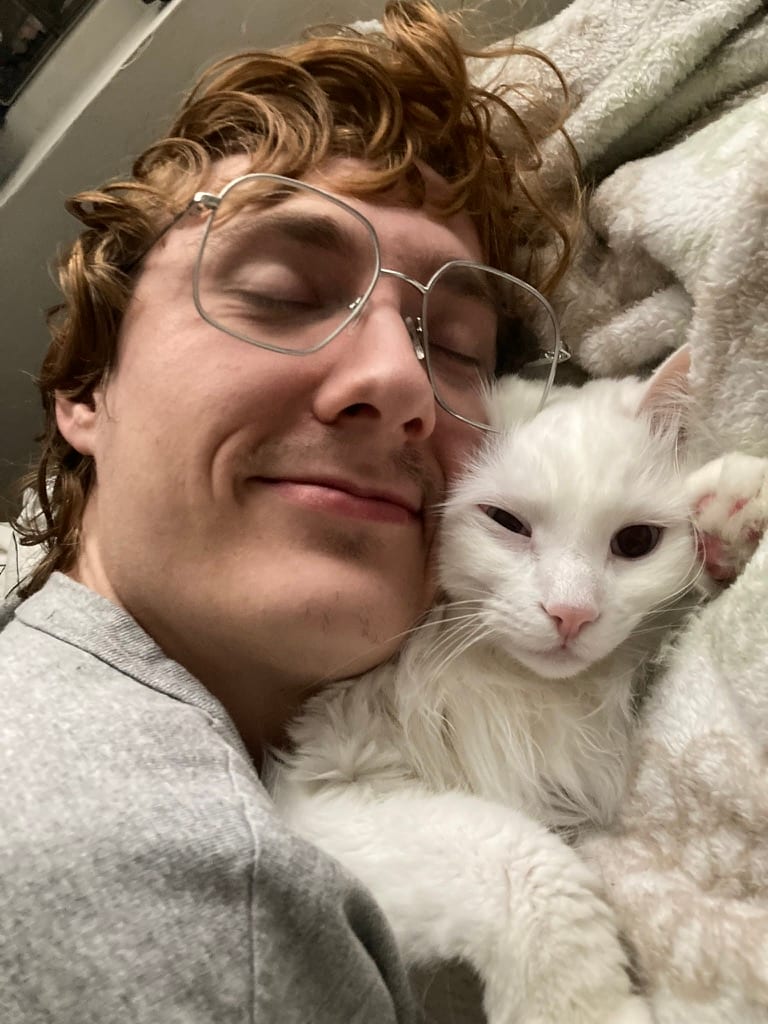 ev with a cat