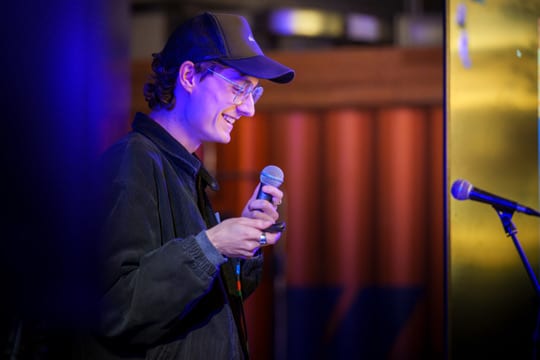 ev doing standup comedy